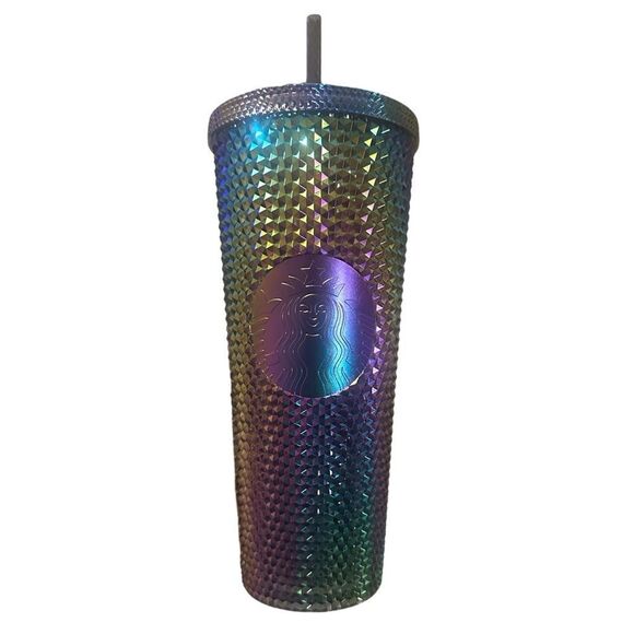 Starbucks Limited Edition Halloween 23’ Oil Slick Rainbow Studded Tumbler 24oz - Picture 2 of 9